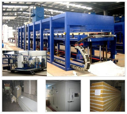 Máquina de paneles de sándwich de poliuretano PU de 38kw para refrigeradores
